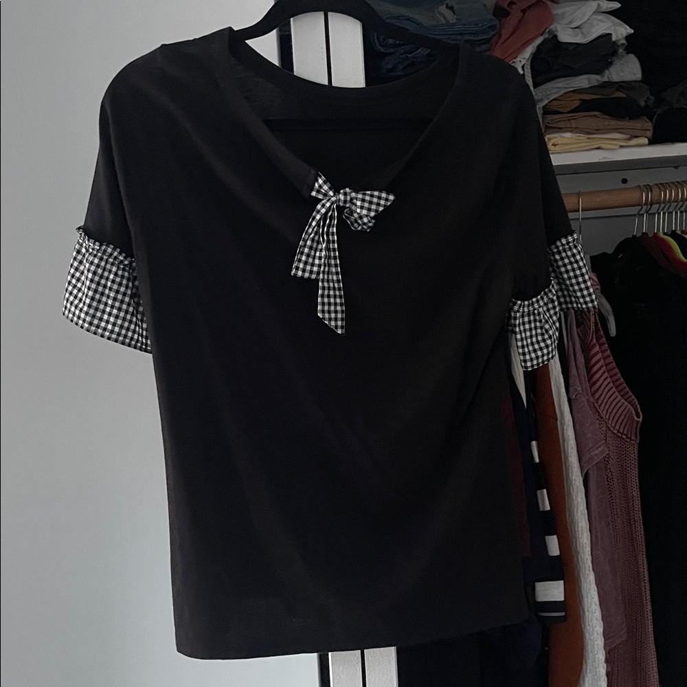Talbot top with Gingham Bow Detail